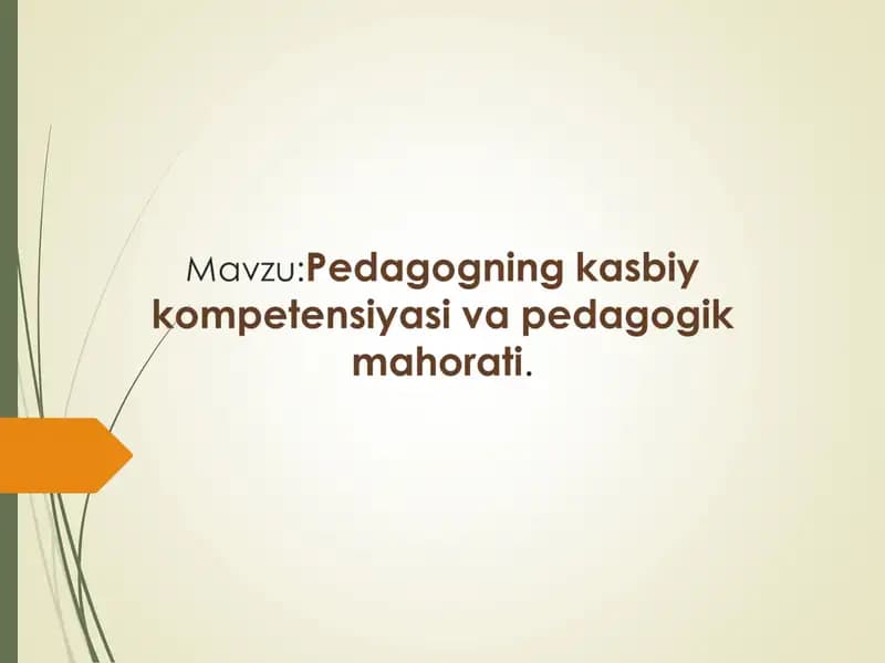 Pedagogik texnologiyalar va pedagogik mahorat