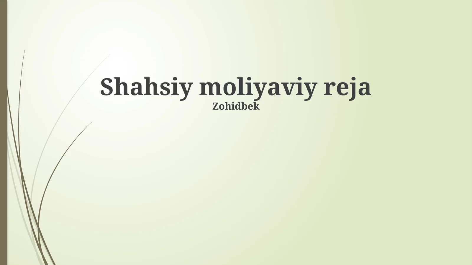 Shahsiy moliyaviy reja