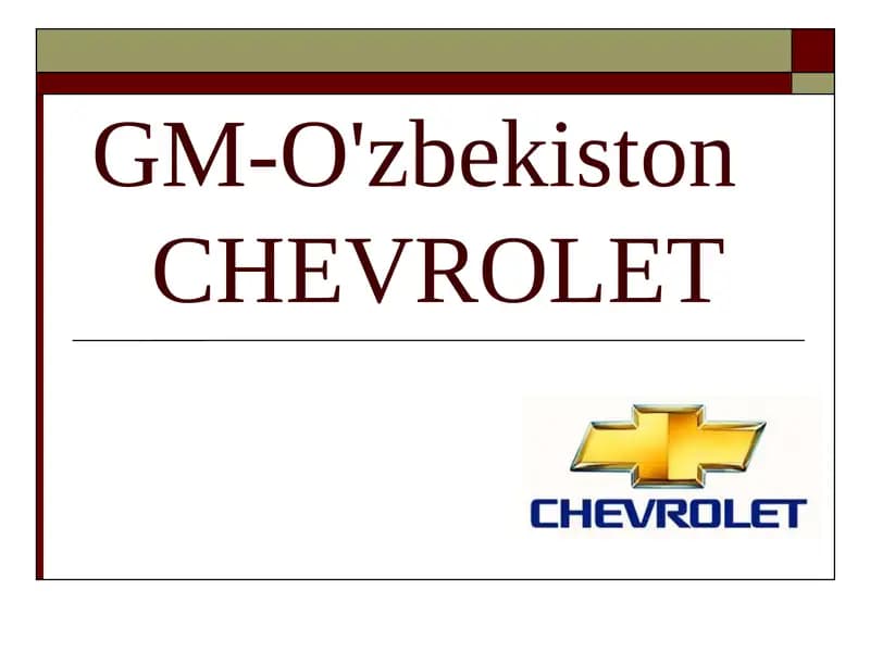 GM-O'zbekistonCHEVROLET