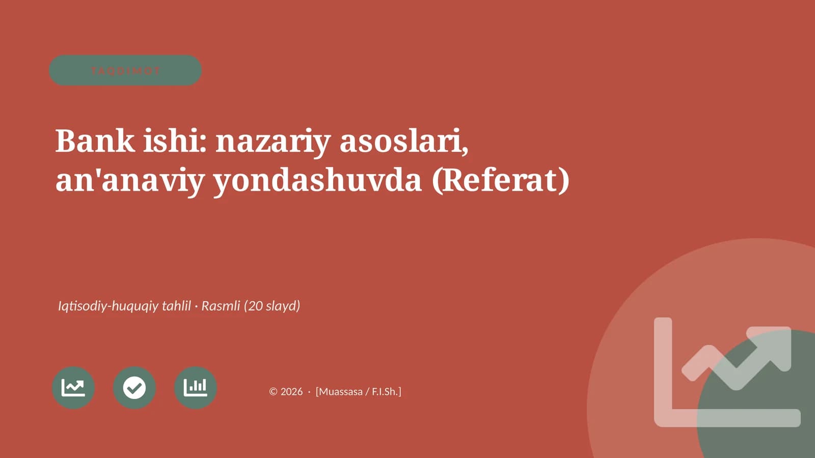 Bank ishi: nazariy asoslari, an'anaviy yondashuvda (Referat)