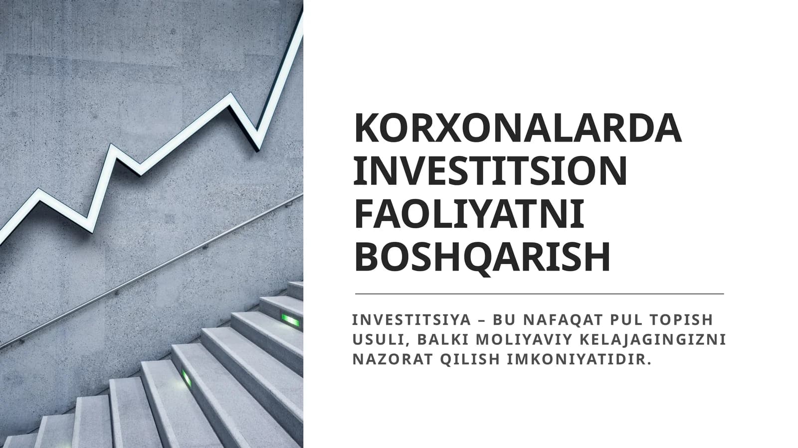 KORXONALARDA INVESTITSION FAOLIYATNI BOSHQARISH