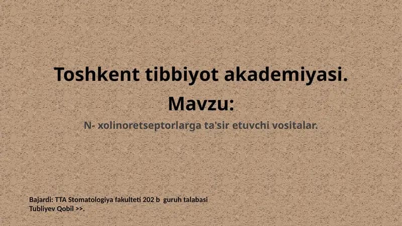 Nikotinga sezgir xolinoreseptorlarga ta'sir qiluvchi vositalar