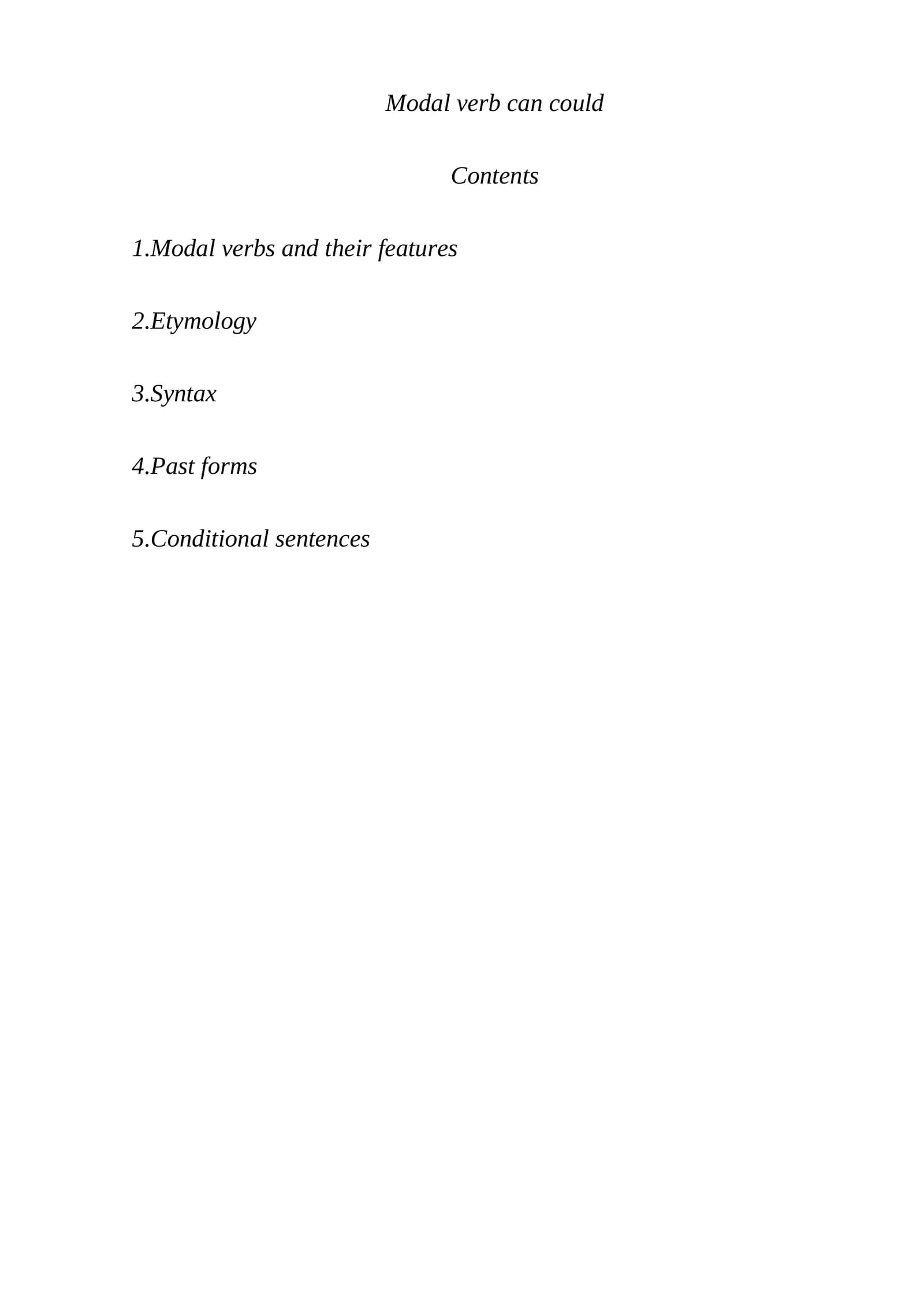 Modal verb can could