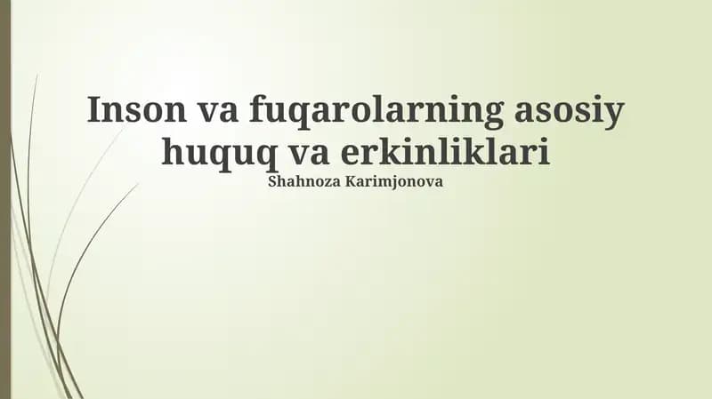 Huquq va Erkinliklarning Kafolatlari
