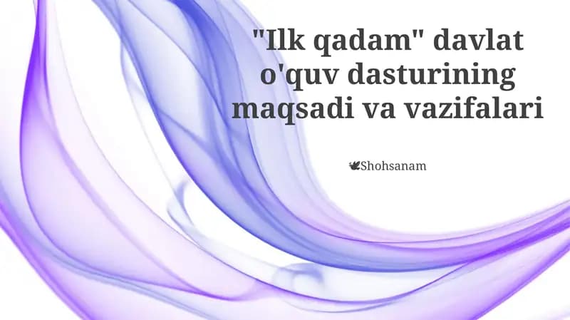 "Ilk qadam" davlat o'quv dasturi