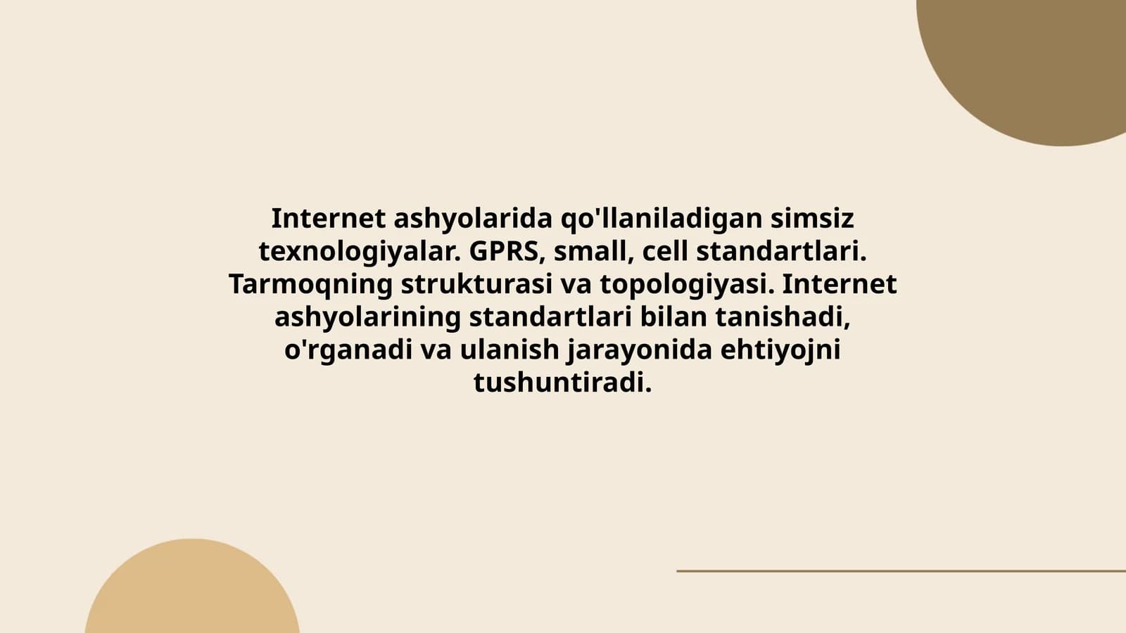 Internet ashyolarida qo'llaniladigan simsiz texnologiyalar