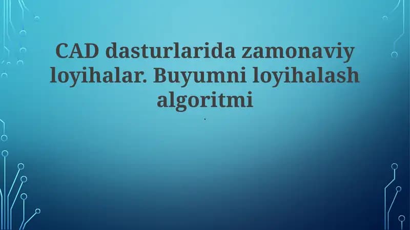 Parametrli Modellashtirish Usullari