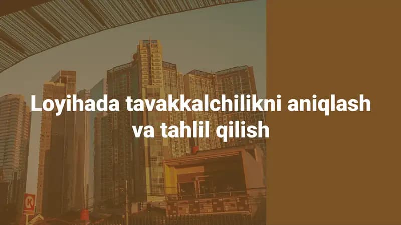 Loyihada tavakkalchilikni aniqlash va tahlil qilish