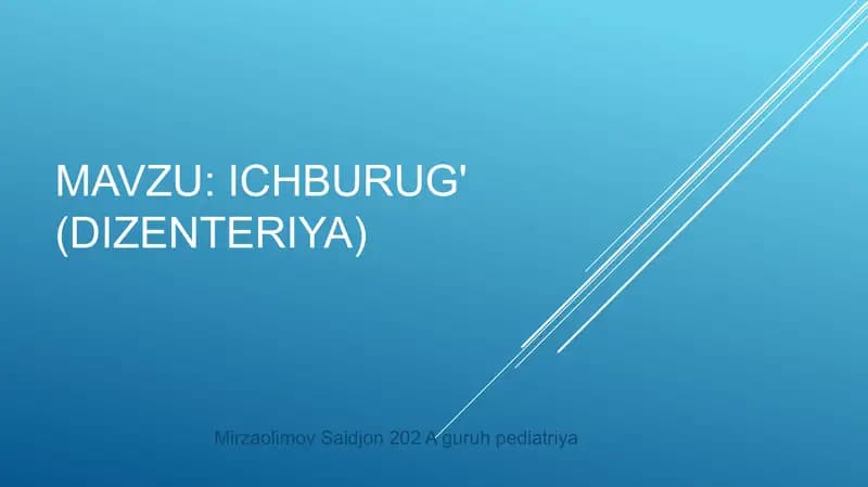 Ichburug' (Dizenteriya)