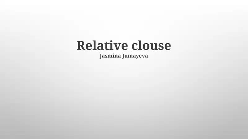 Relative Clauses
