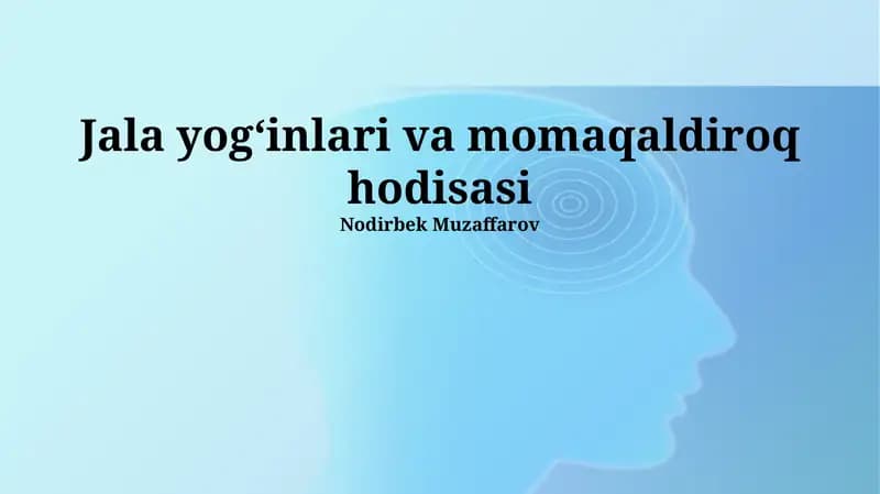 Jala yogʻinlari va momaqaldiroq hodisasi
