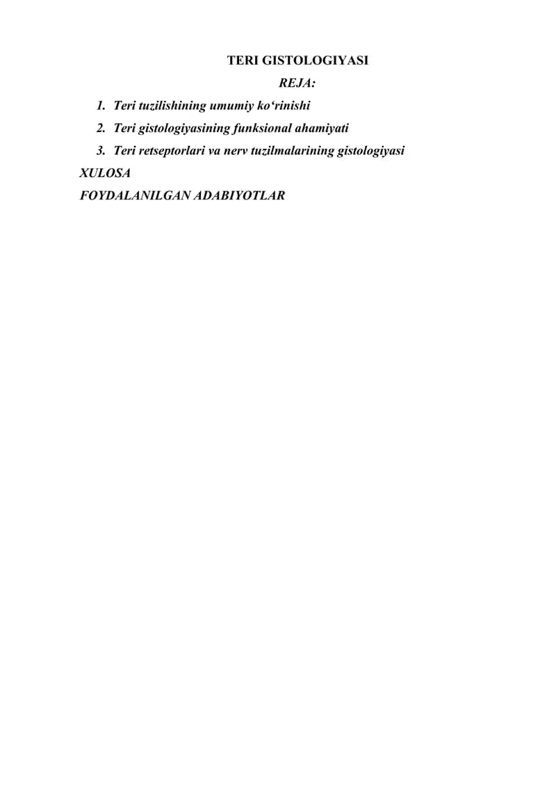 TERI GISTOLOGIYASI