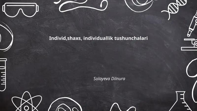 Individ,shaxs, individuallik tushunchalari