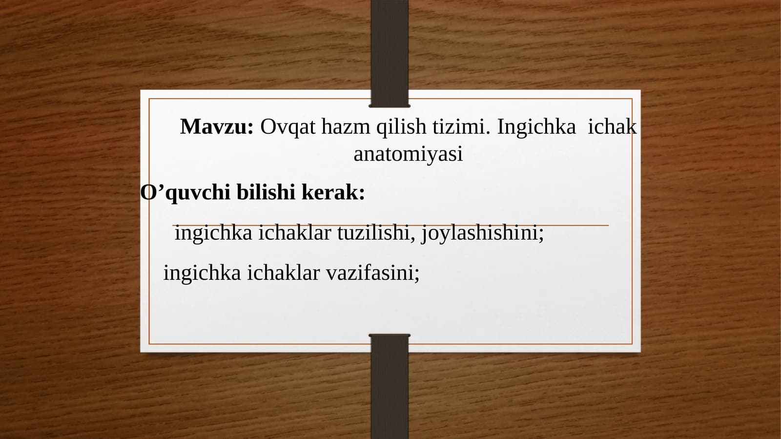 Ovqat hazm qilish tizimi.Ingichkaichakanatomiyasi