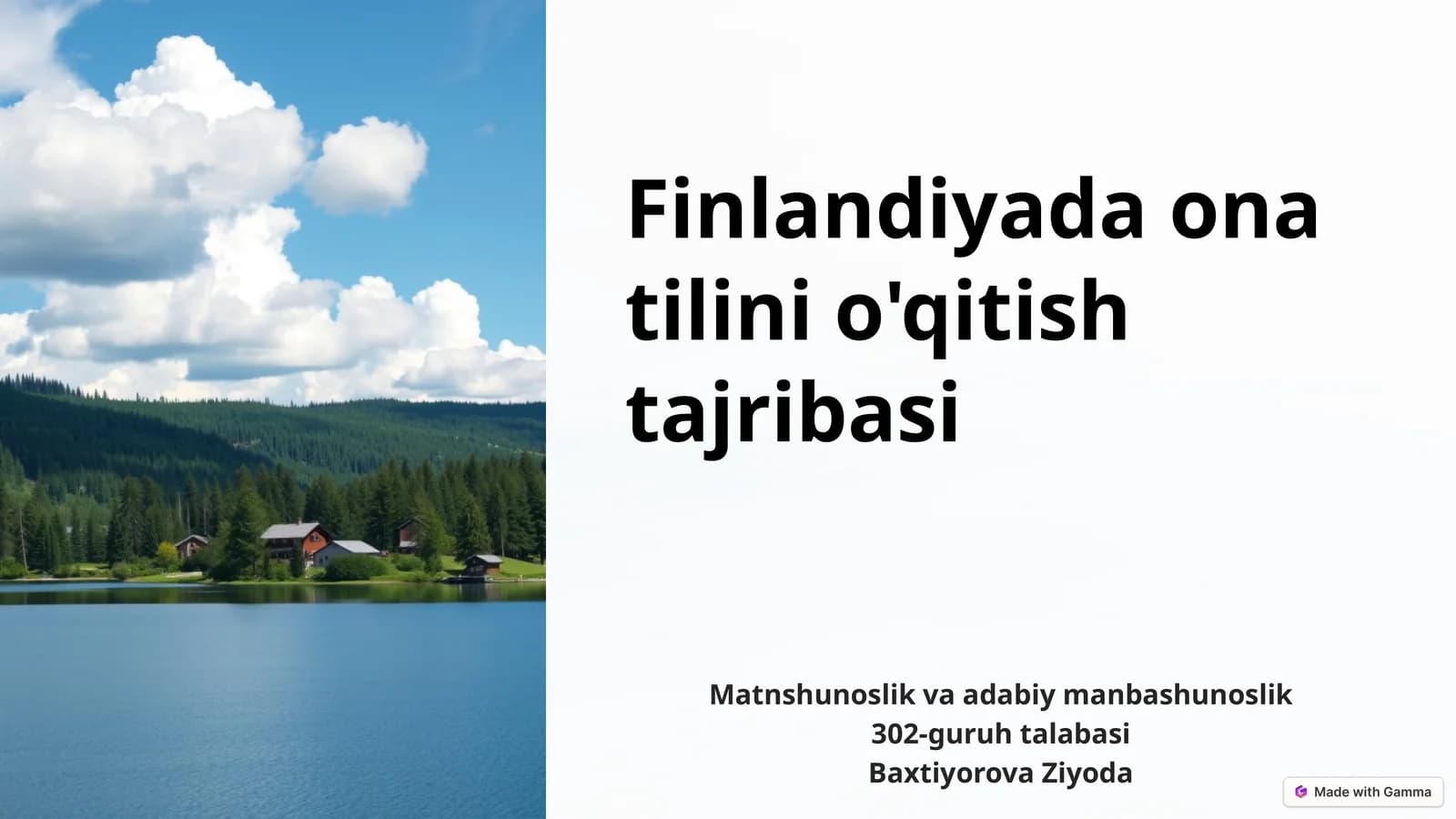 Finlandiyada ona tilini o'qitish tajribasi