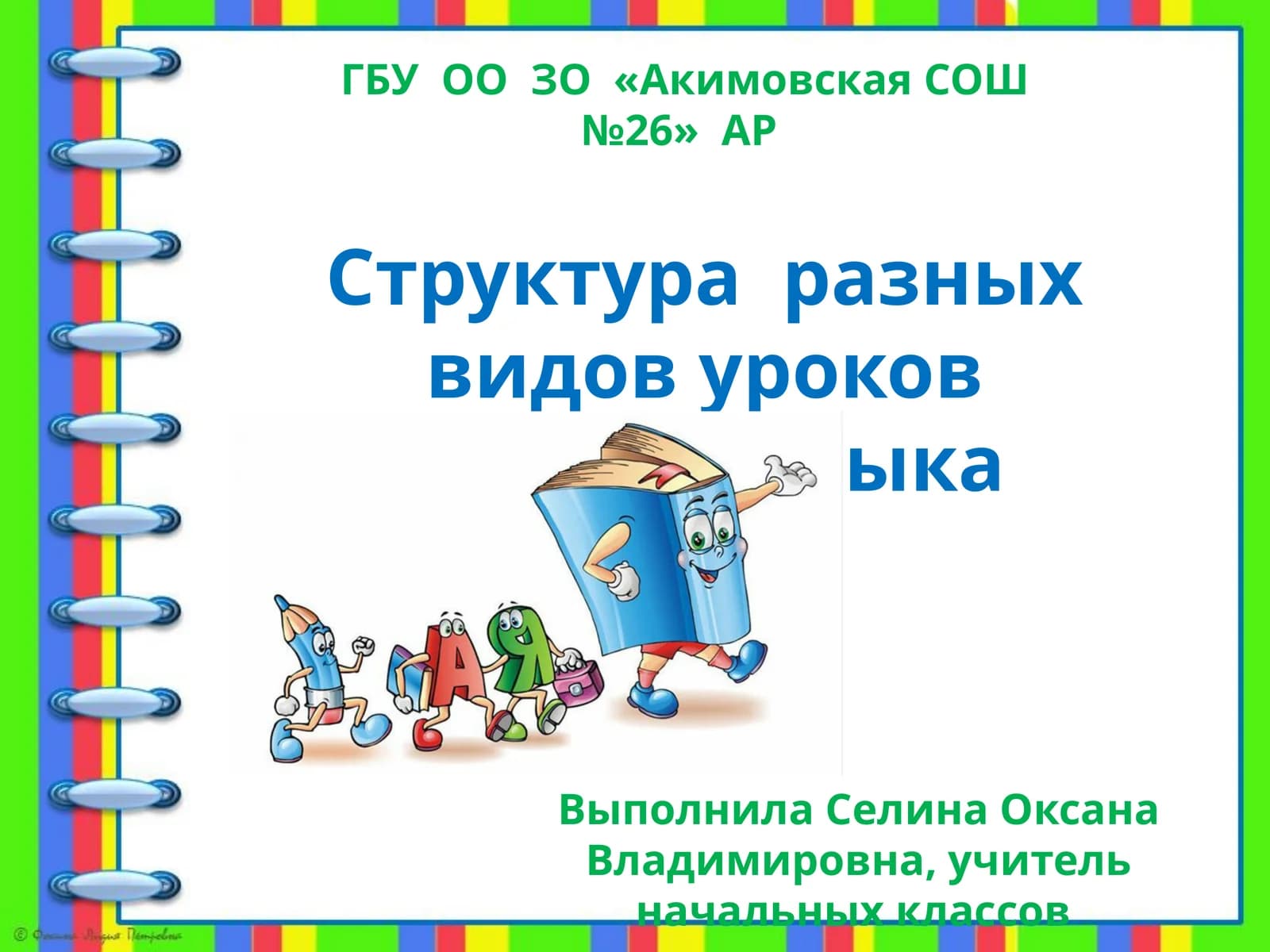 Структура разных видов уроков русского языка