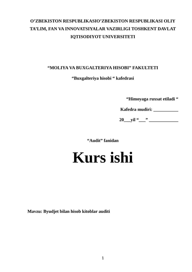 Byudjet bilan hisob kitoblar auditi