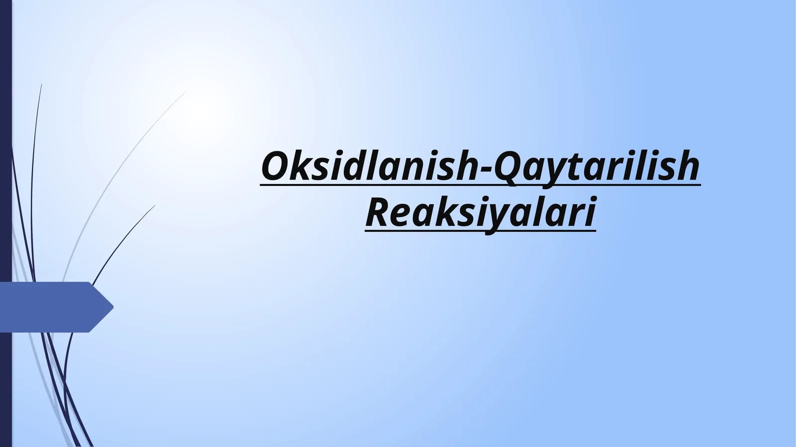 Oksidlanish Qaytarilish Reaksiyalari