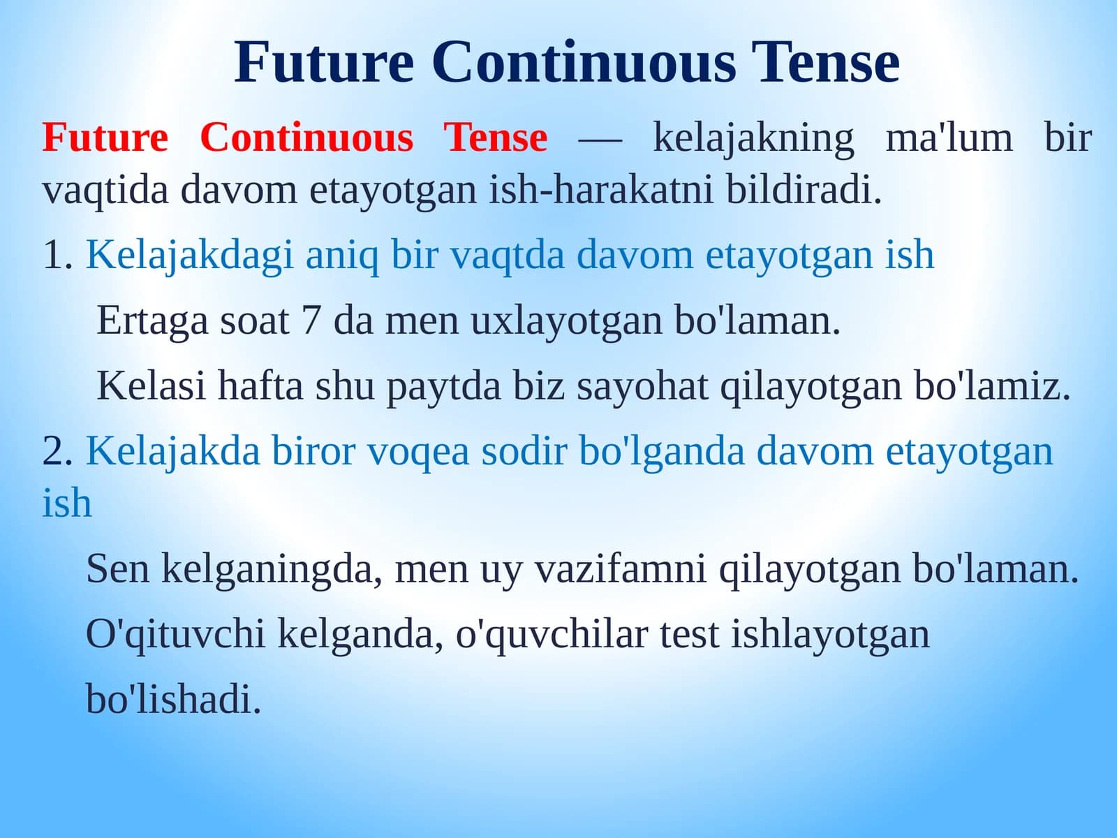 Future Continuous