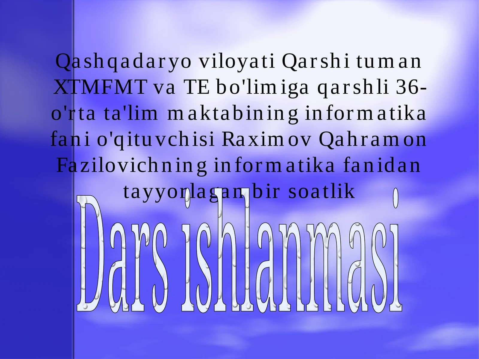 Tarmoqlanuvchi strukturali dasturlar tuzish