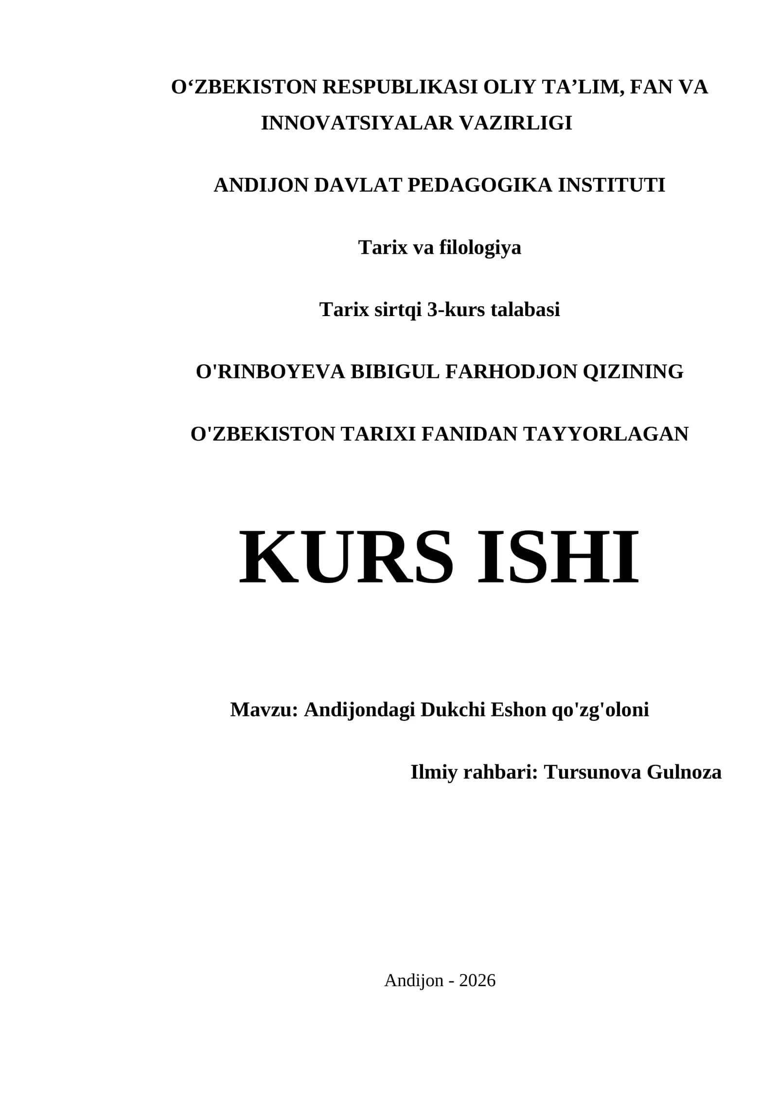Andijondagi Dukchi Eshon qo'zg'oloni