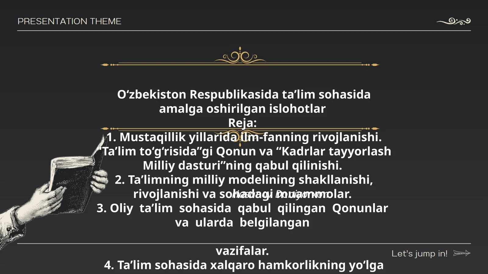 O‘zbekiston Respublikasida ta’lim sohasida amalga oshirilgan islohotlar