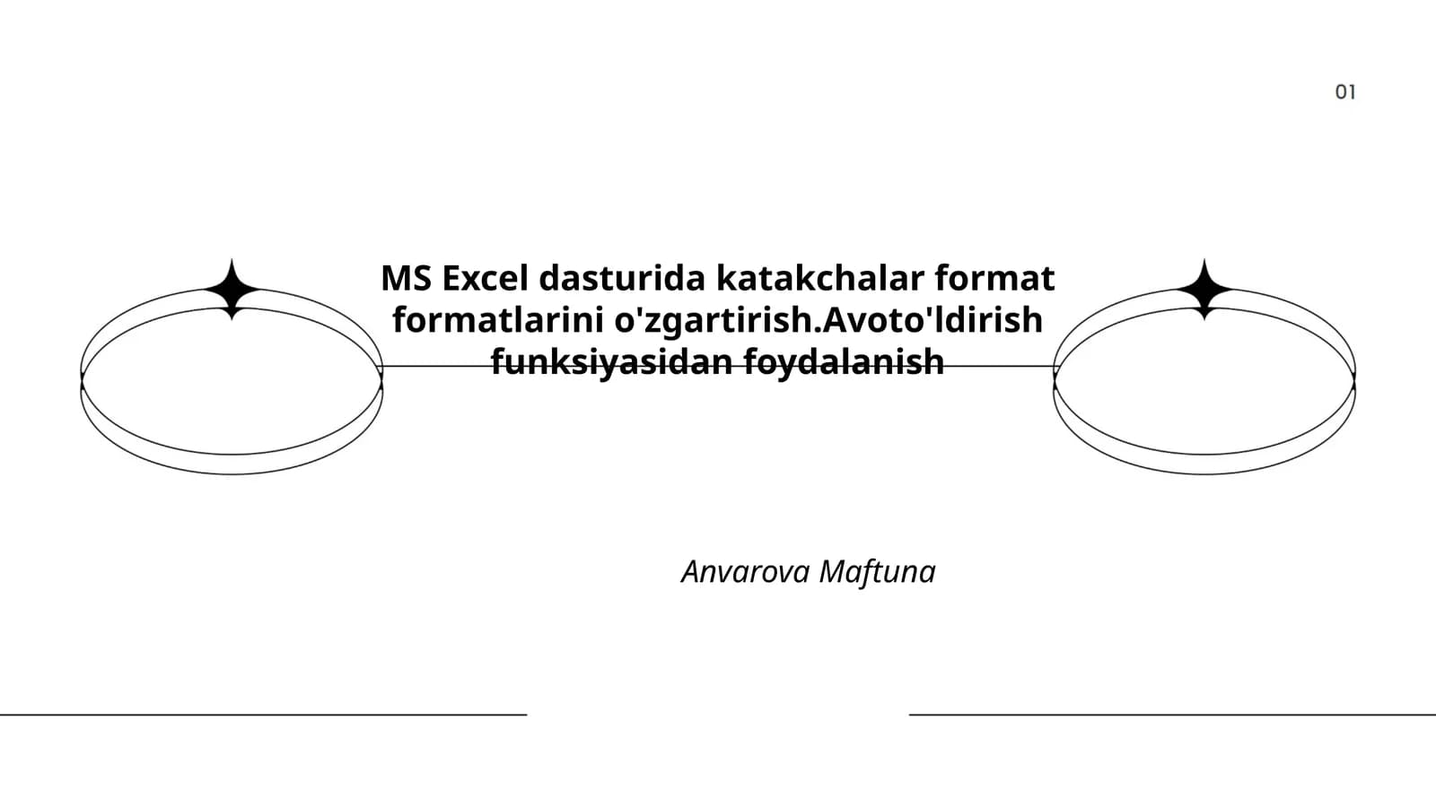 MS Excel dasturida katakchalar format formatlarini o'zgartirish.Avoto'ldirish funksiyasidan foydalanish