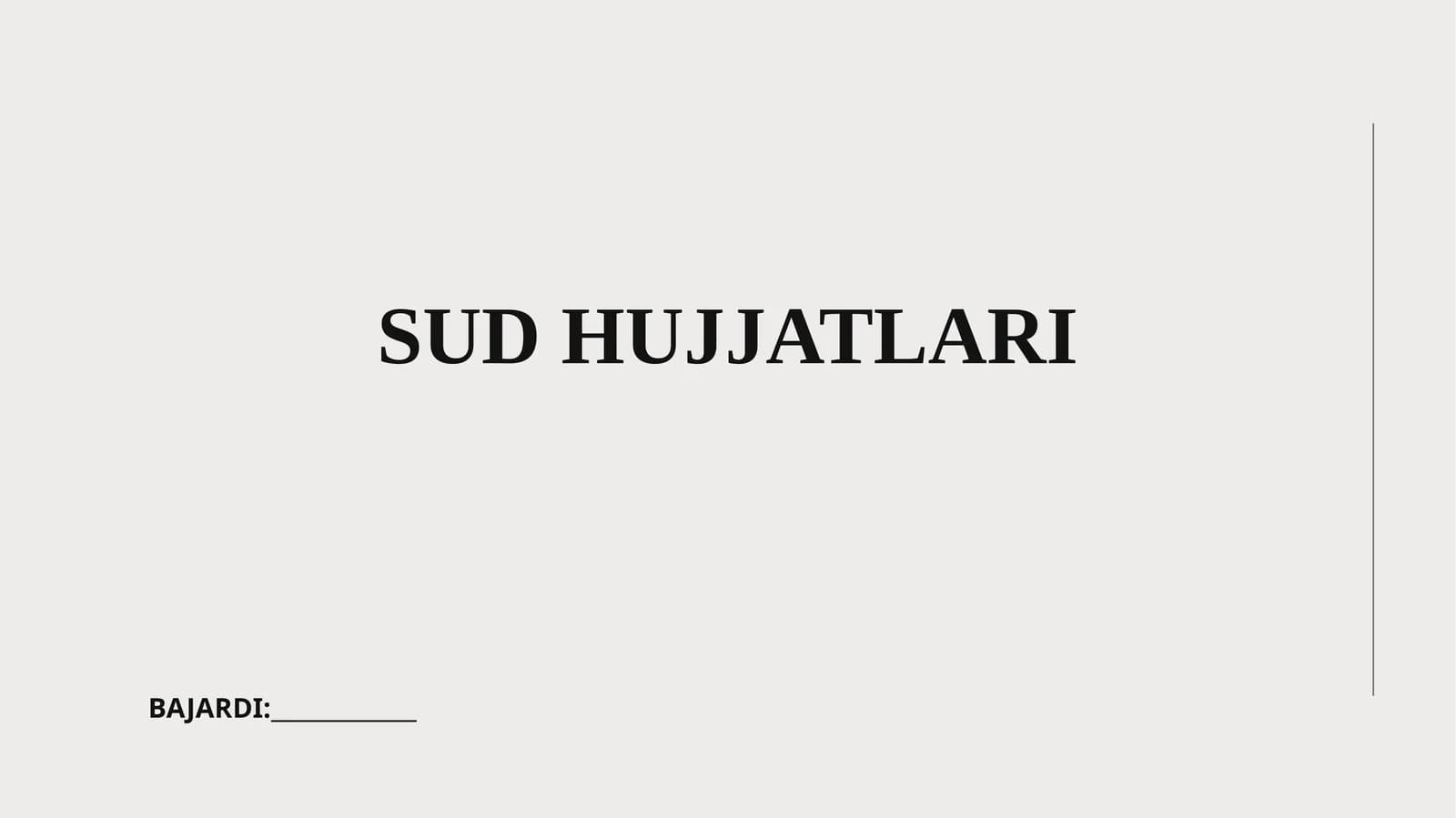 SUD HUJJATLARI