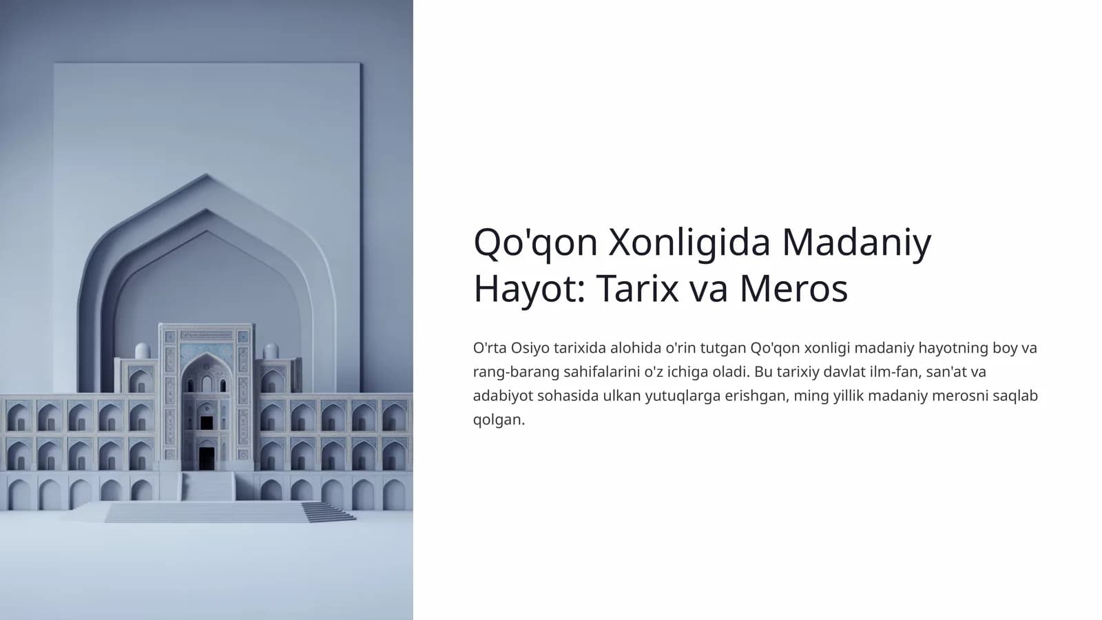 Qo'qon Xonligida Madaniy Hayot: Tarix va Meros