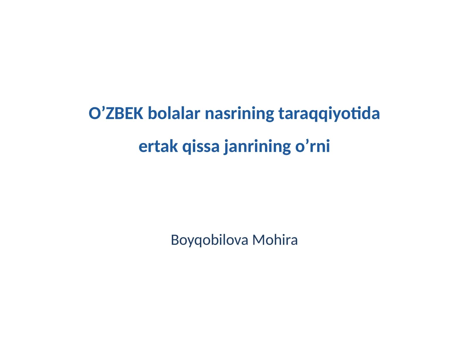 Ertak qissa janrining oʼrni