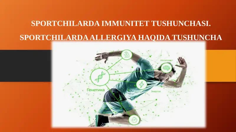 SPORTCHILARDA IMMUNITET TUSHUNCHASI