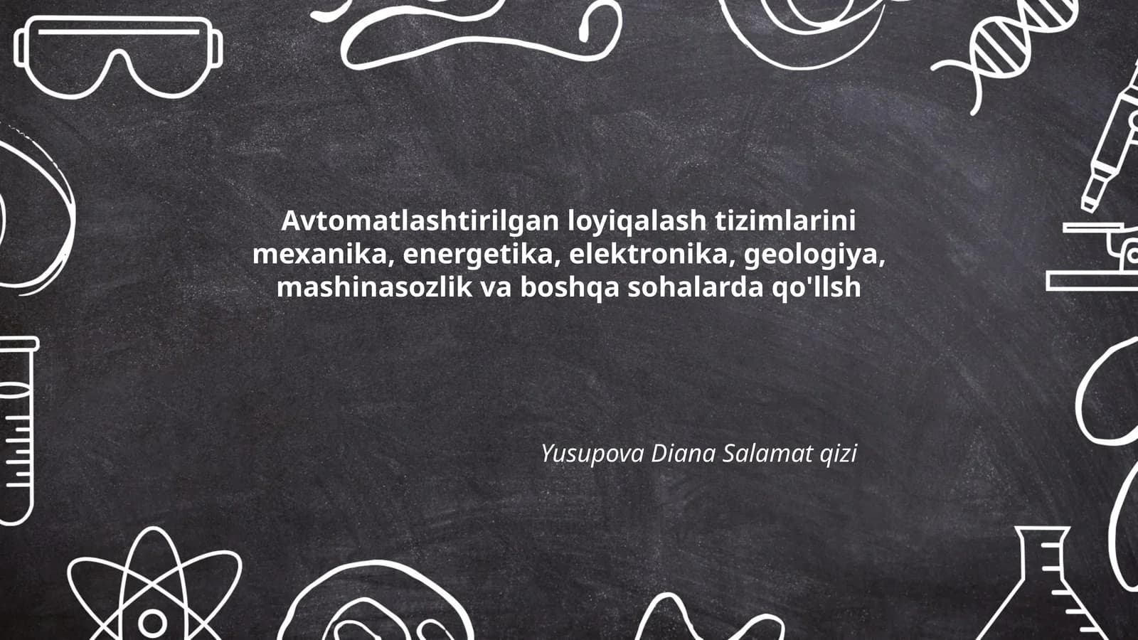 Mexanika sohasida avtomatlashtirilgan loyihalash tizimlari