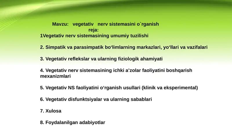 Vegetativ nerv sistema