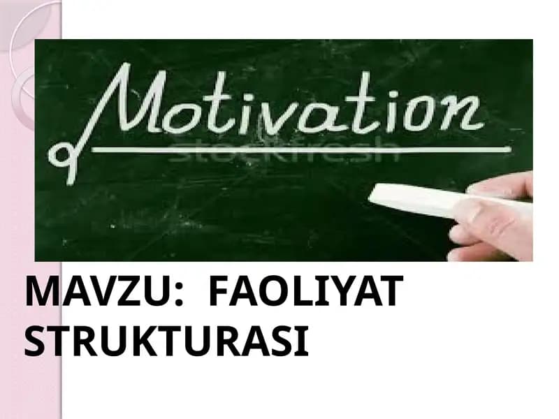 FAOLIYAT STRUKTURASI
