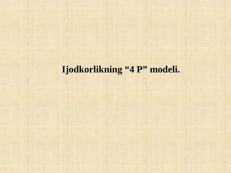 Ijodkorlikning “4 P” modeli