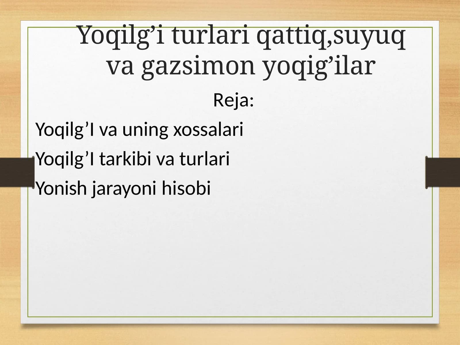 Yoqilg’iturlari