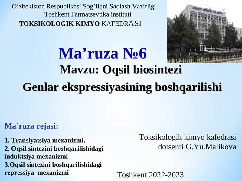 Oqsil biosintezi