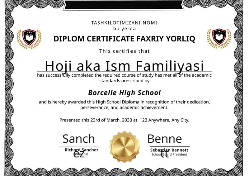 Faxriy yorliq shablon PowerPoint