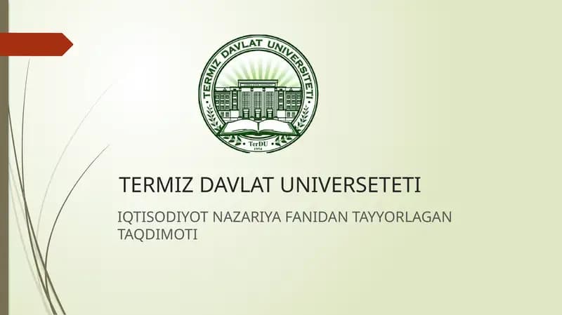 Milliy iqtisodiyotning muvozanatli va mutanosibli rivojlanishi