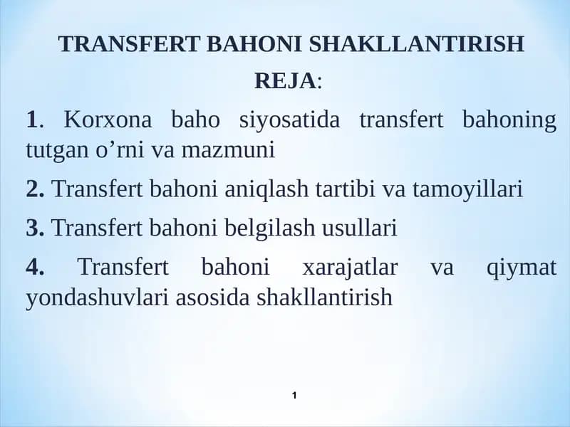 TRANSFERT BAHONI SHAKLLANTIRISH