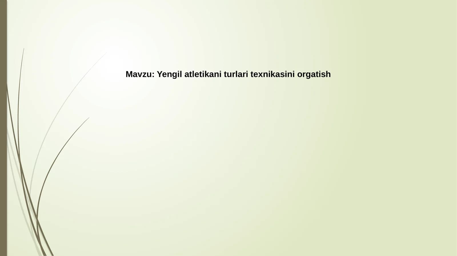 Yengilatletika niturlari texnikasini o'rgatish