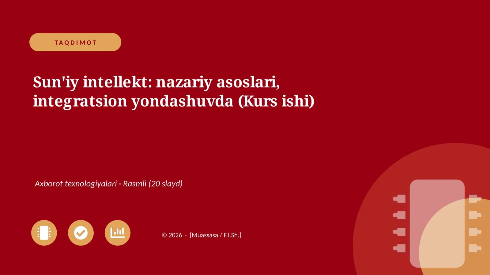 Sun'iy intellekt: nazariy asoslari, integratsion yondashuvda (Kurs ishi)