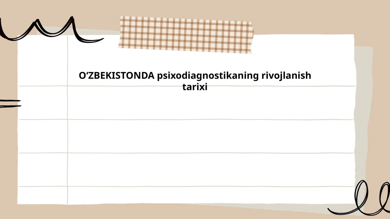 Oʻzbekistonda psixodiagnostikaning rivojlanish tarixi