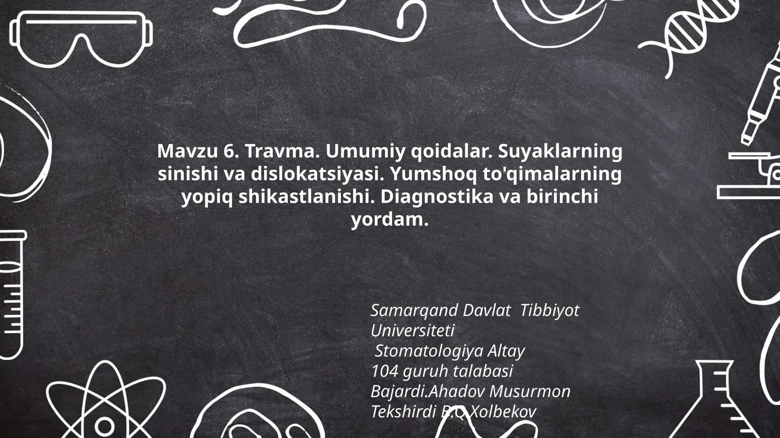 Travma. Umumiy qoidalar