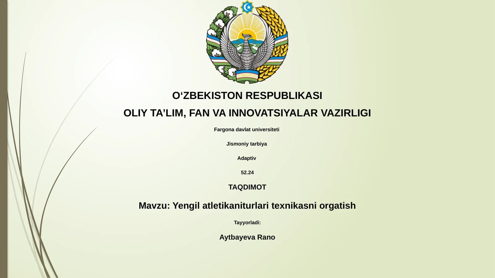Yengil atletikaniturlari texnikasni orgatish