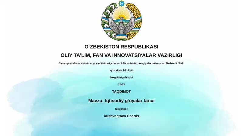 Iqtisodiy gʻoyalar tarixi