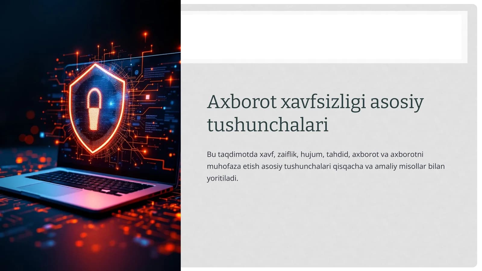 Axborot xavfsizligi asosiy tushunchalari