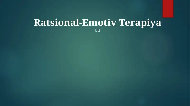 Ratsional-Emotiv Terapiya