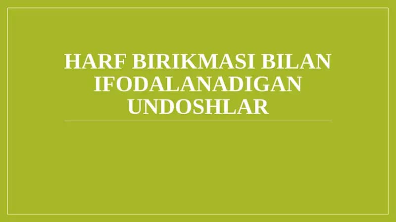 Harf birikmasi bilan ifodalanadigan undoshlar