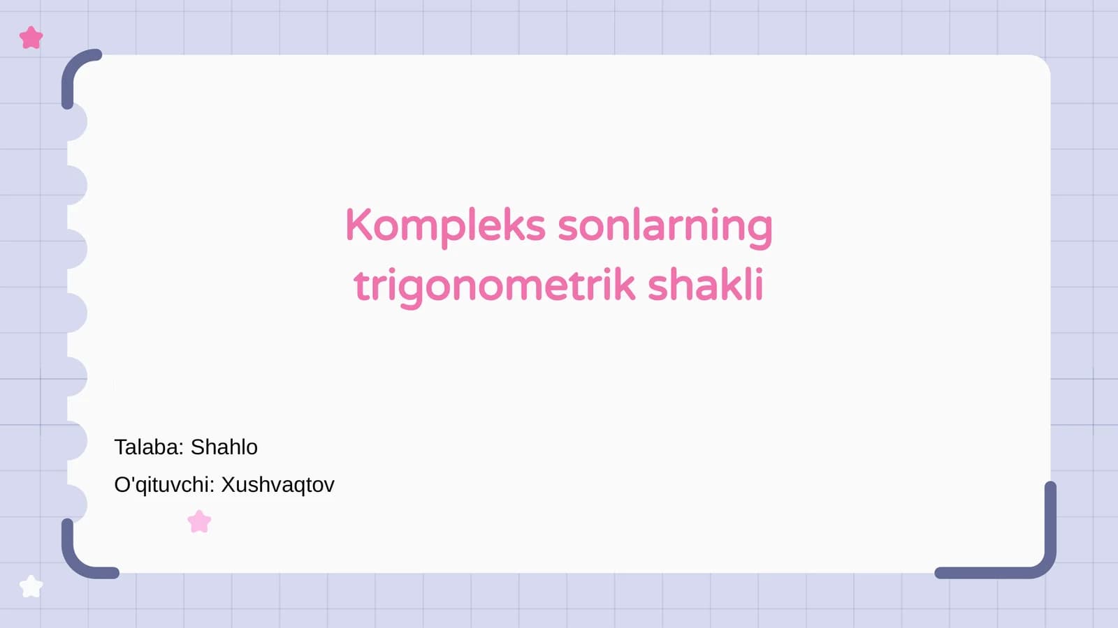 Kompleks sonlarning trigonometrik shakli